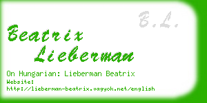 beatrix lieberman business card